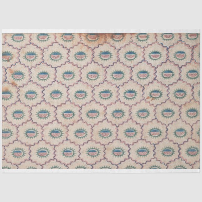 Papier Mousseline Motif Abstrait avec lignes courbes et points papie (Recto)