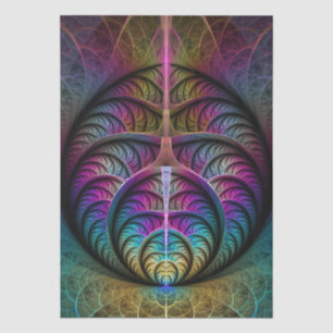 Papier Mousseline Motif abstrait coloré et tripant d'art fractal
