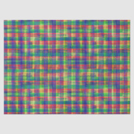 Papier Mousseline Motif Abstrait couleur aquarelle plaid
