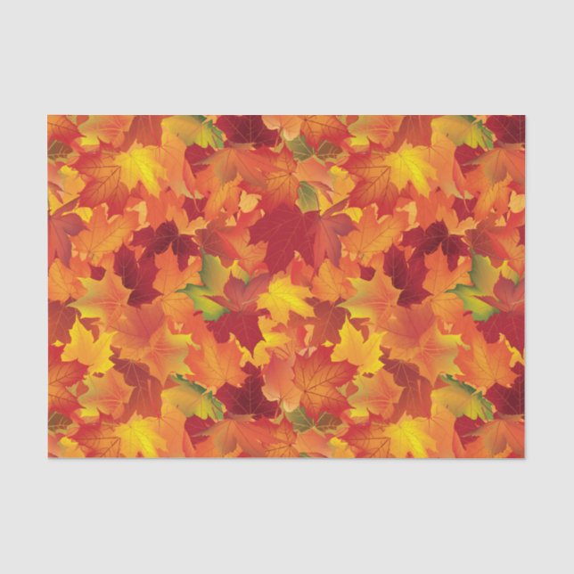 Papier Mousseline Motif abstrait de feuille d'automne (Recto)