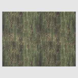 Papier Mousseline Motif Abstrait d'étincelles vert et or