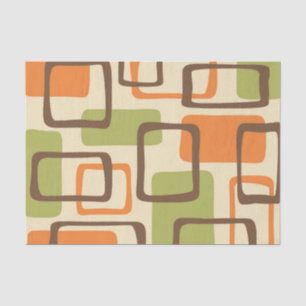 Papier Mousseline Motif Abstrait moderne rétro du milieu du siècle