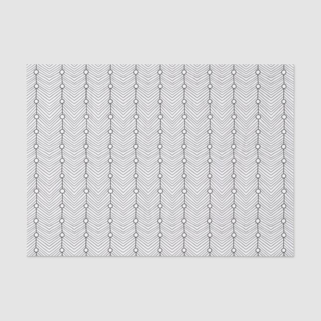 Papier Mousseline Motif Abstrait noir et blanc rétro (Recto)