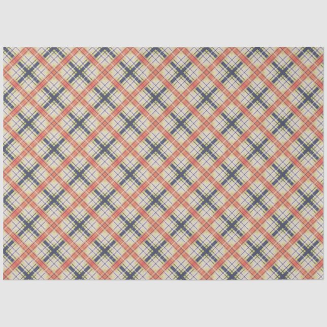 Papier Mousseline Motif abstrait sans à damiers plaid (Recto)