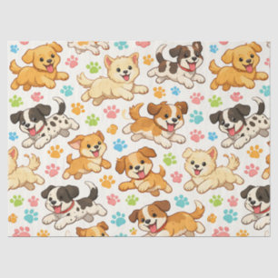 Papier Mousseline Motif aquarelle de chiot adorable (3)