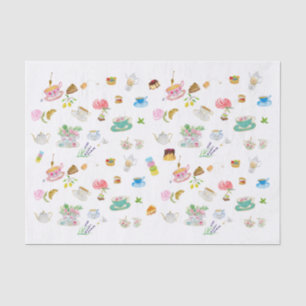 Papier Mousseline Motif aquarelle de l'heure du thé