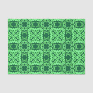 Papier Mousseline Motif arabesque orné - Vert émeraude