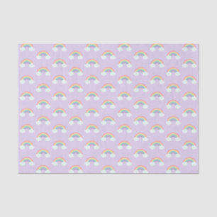 Papier Mousseline Motif arc-en-ciel et nuages