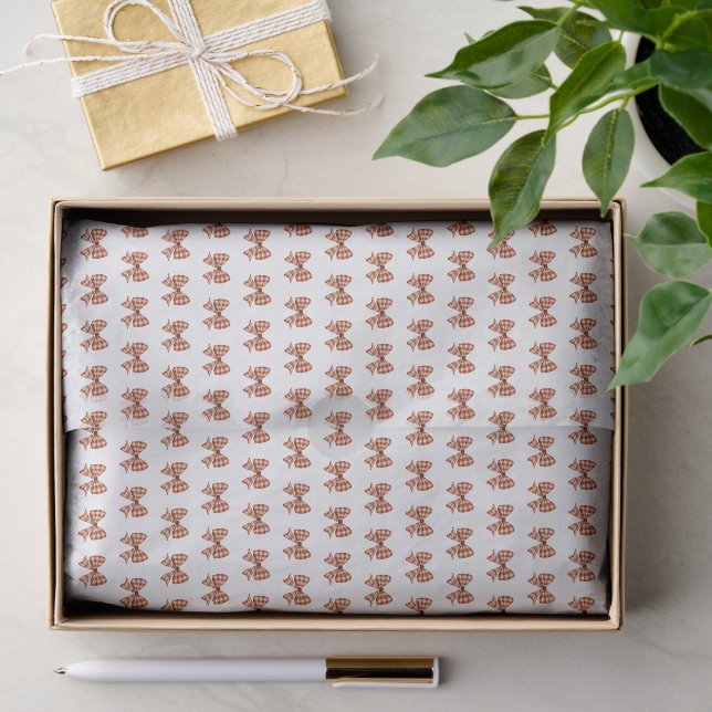 Papier Mousseline motif arc en vichy Brown (Cadeau)