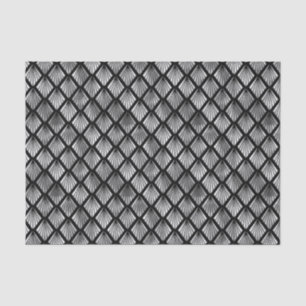 Papier Mousseline Motif Art déco argenté et diamant noir