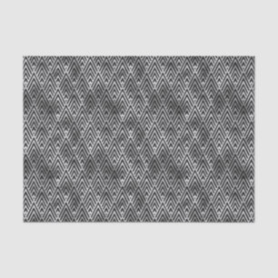 Papier Mousseline Motif Art déco argenté et diamant noir