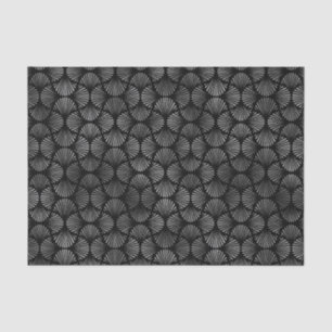 Papier Mousseline Motif Art déco argenté et noir
