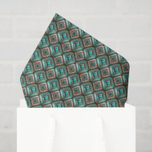 Papier Mousseline Motif Art Déco carrelé