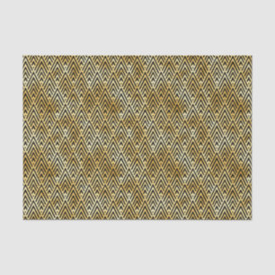 Papier Mousseline Motif Art déco Gold et Black Diamond