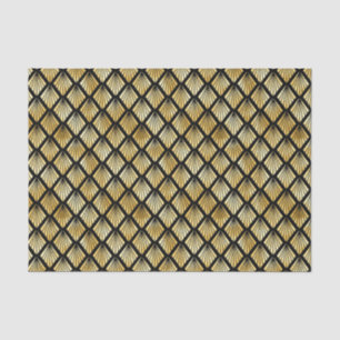 Papier Mousseline Motif Art déco Gold et Black Diamond