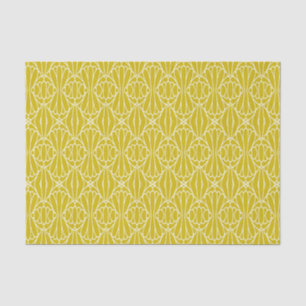 Papier Mousseline Motif Art Déco jaune élégant avec motif diamant
