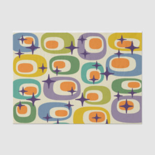 Papier Mousseline Motif atomique moderne du milieu du siècle