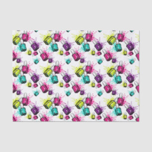Papier Mousseline Motif au néon de vernis à ongles