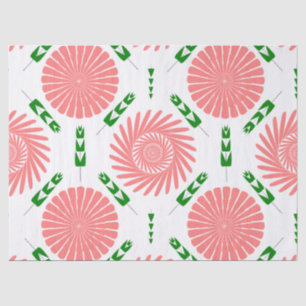 Papier Mousseline motif aux fleurs roses