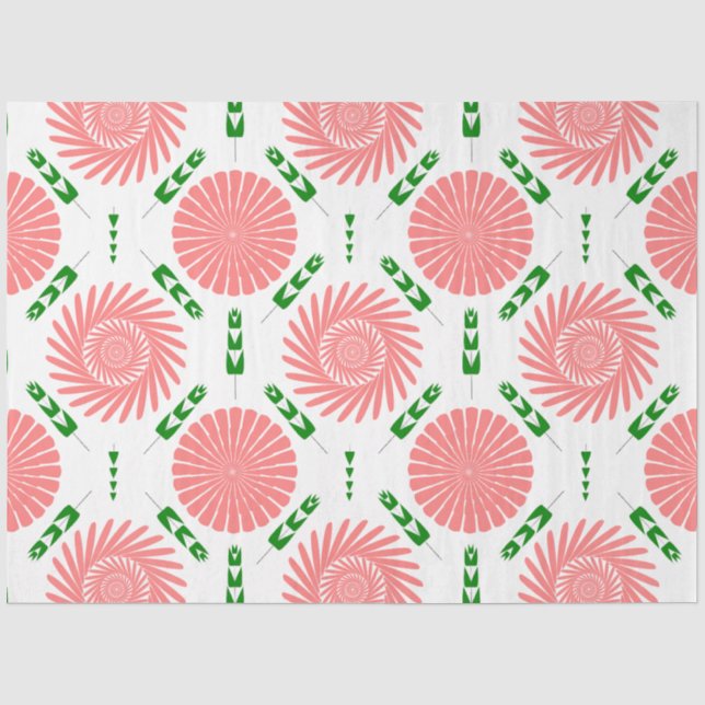 Papier Mousseline motif aux fleurs roses (Recto)