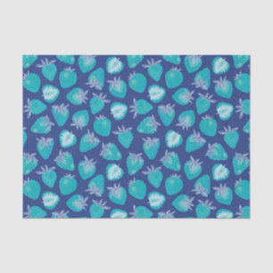 Papier Mousseline Motif aux fraises bleues