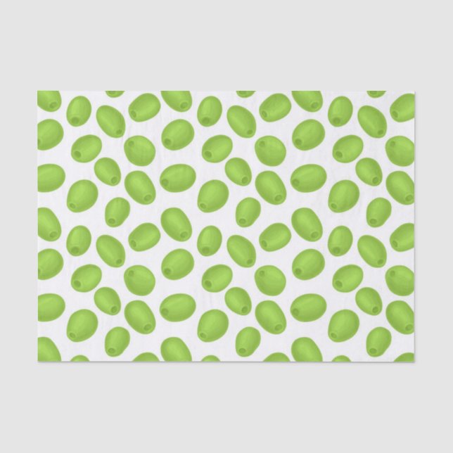 Papier Mousseline Motif aux olives vertes (Recto)