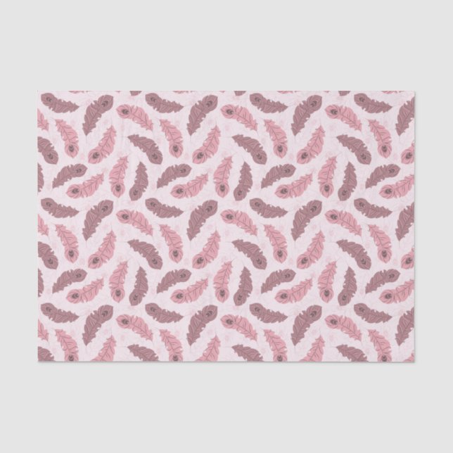 Papier Mousseline motif aux plumes de paons (Recto)