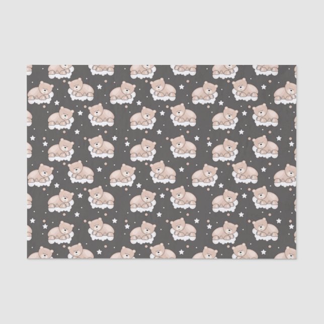 Papier Mousseline motif avec le petit sommeil d'ours (Recto)