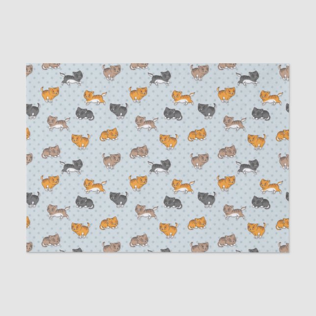 Papier Mousseline motif avec les chats drôles (Recto)