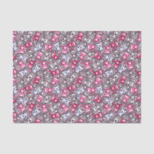 Papier Mousseline motif avec les chats mignons de griffonnage de