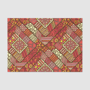 Papier Mousseline Motif aztèque tribal abstrait de rouge
