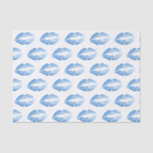Papier Mousseline Motif baiser de parties scintillant bleu clair