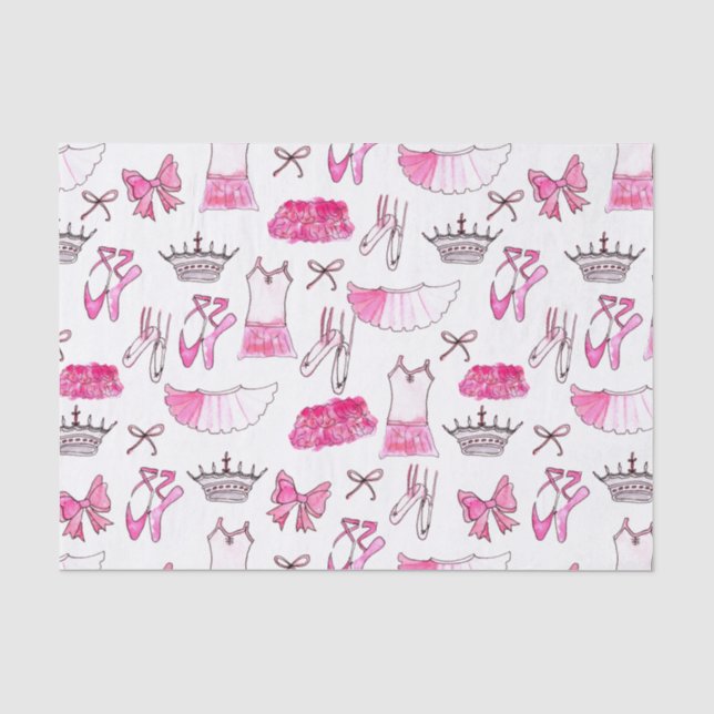 Papier Mousseline Motif Ballerina en aquarelle (Recto)