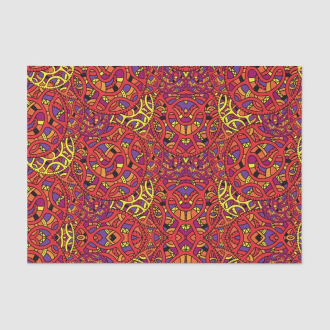 Papier Mousseline Motif bio coloré (Recto)