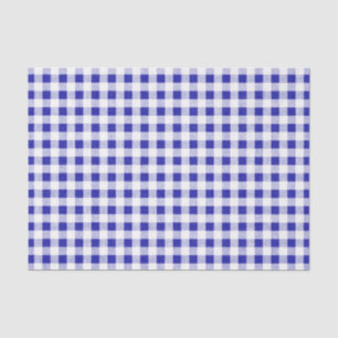 Papier Mousseline Motif blanc de guingan de bleu marine