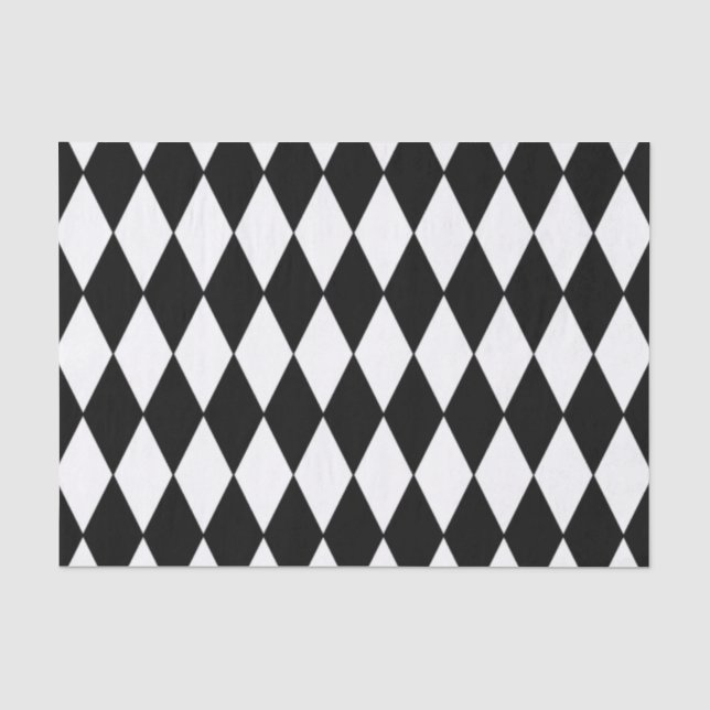 Papier Mousseline Motif blanc noir de harlequin (Recto)