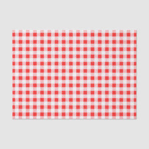 Papier Mousseline Motif blanc rouge de guingan