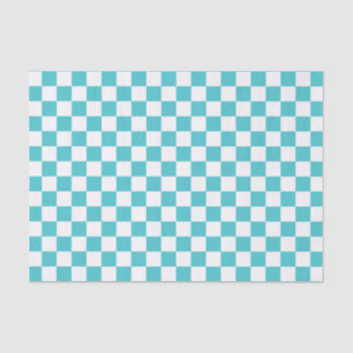 Papier Mousseline Motif bleu et blanc de serpent de mer de damier