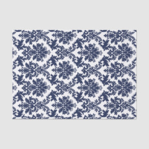 Papier Mousseline Motif bleu marine et blanc