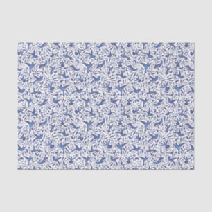 Papier Mousseline Motif bleu mignon d'oiseaux