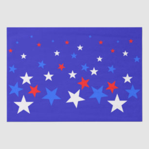 Papier Mousseline Motif bleu, rouge et blanc