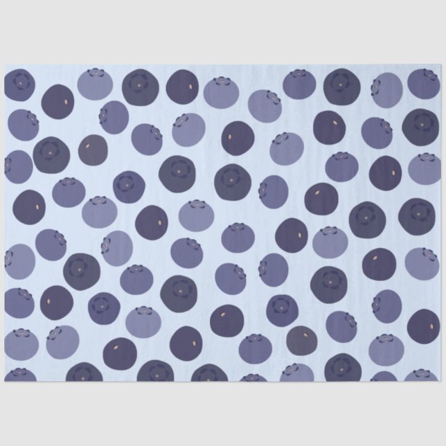 Papier Mousseline Motif Blueberry (Recto)