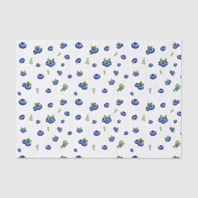 Papier Mousseline Motif Blueberry (Recto)