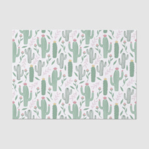 Papier Mousseline motif botanique de Cactus