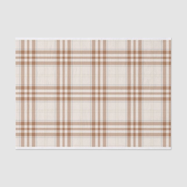Papier Mousseline MOTIF Brown et TAN NEUTRAL PLAID (Recto)