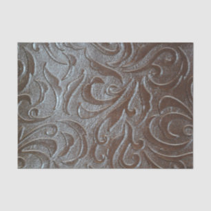 Papier Mousseline Motif brun rustique de cuir de pays occidental