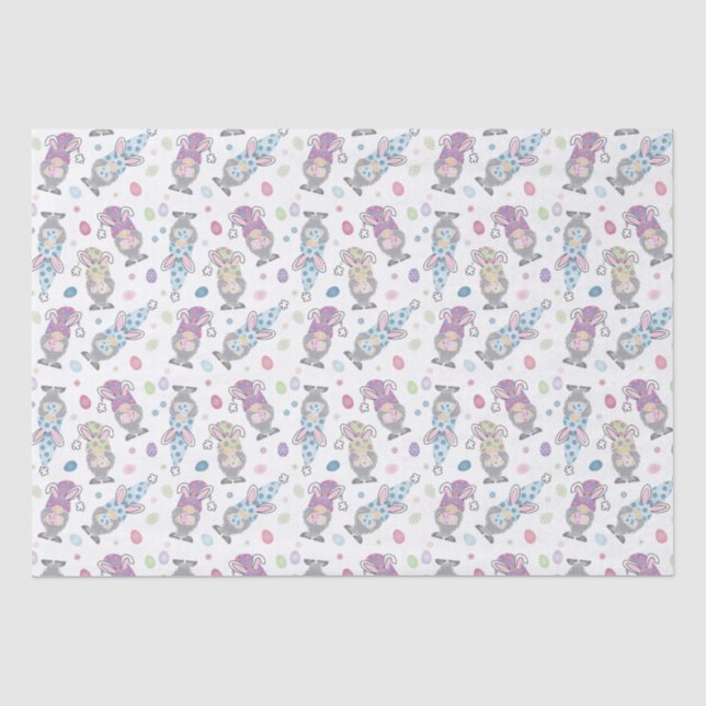 Papier Mousseline Motif Bunny Gnome de Pâques (Recto)