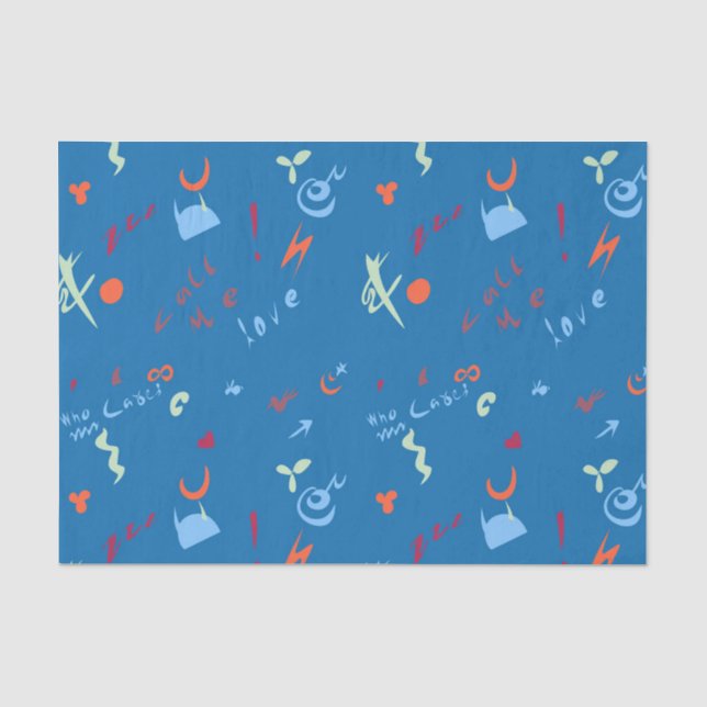 Papier Mousseline motif "Call Me Love" (Recto)