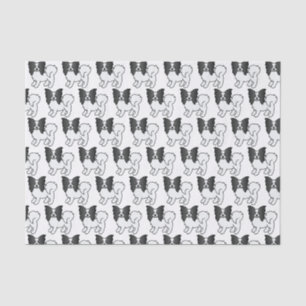 Papier Mousseline Motif Cartographié de chien noir et blanc