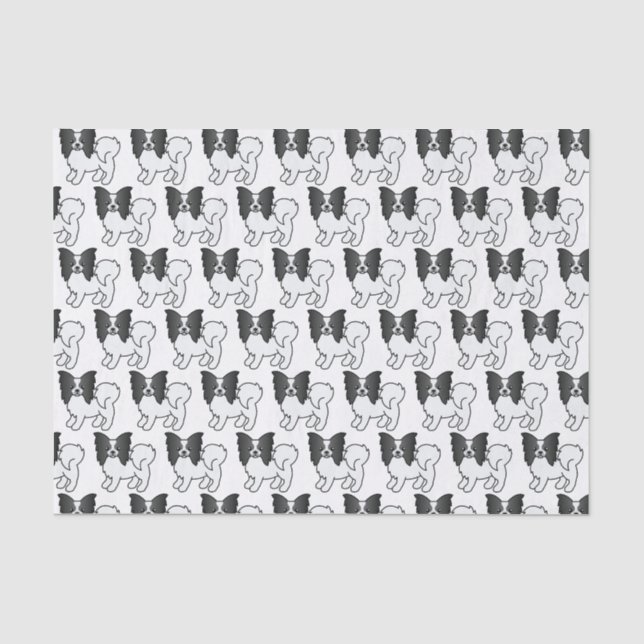 Papier Mousseline Motif Cartographié de chien noir et blanc (Recto)